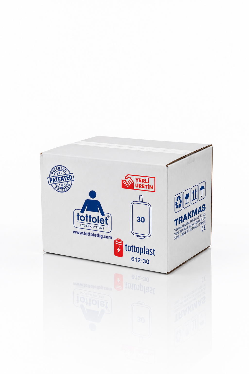 Tottoplast® – Хигиенична ролка за тоалетен капак Tottolet 30 бр. – 1 кашон / 30 ролки (за АКУМУЛАТОРЕН Tottolet)